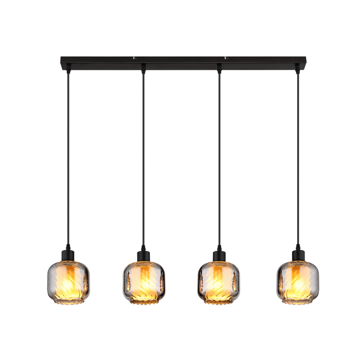 Globo Hängelampe Pendelleuchte Lampe Rauchgrau Glas 4 Flammig Länge 89 Cm Lampe B-Ware - 9007371509157