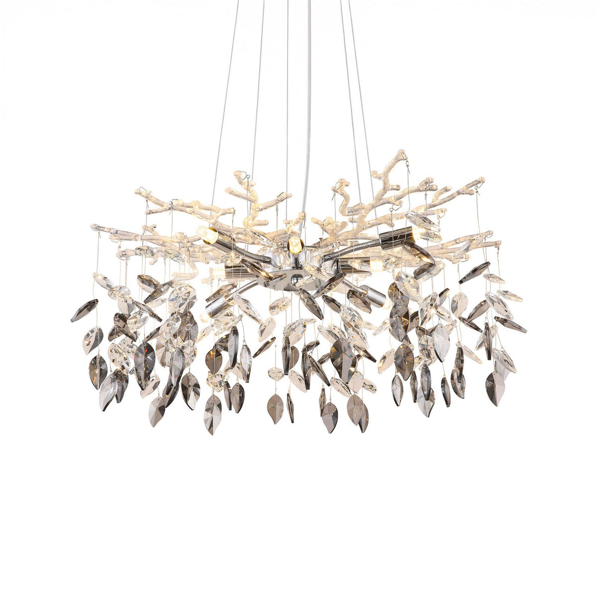 Globo Kronleuchter Danna Deckenleuchte chromfarben/rauchgrau/klar Ø61cm Lampe G9 - 9007371457809