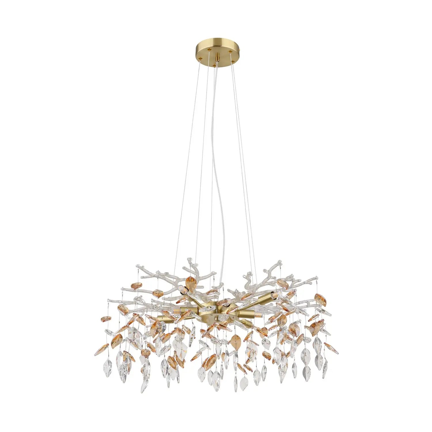 B-Ware Globo Kronleuchter Hängeleuchte Danna Goldfarben Amberfarben Klar ø 61 Cm - 9007371454808