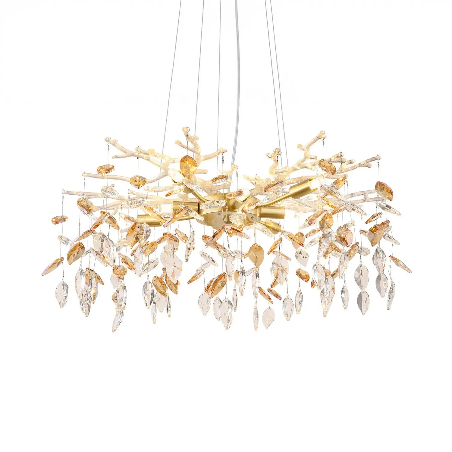 B-Ware Globo Kronleuchter Hängeleuchte Danna Goldfarben Amberfarben Klar ø 61 Cm - 9007371454808
