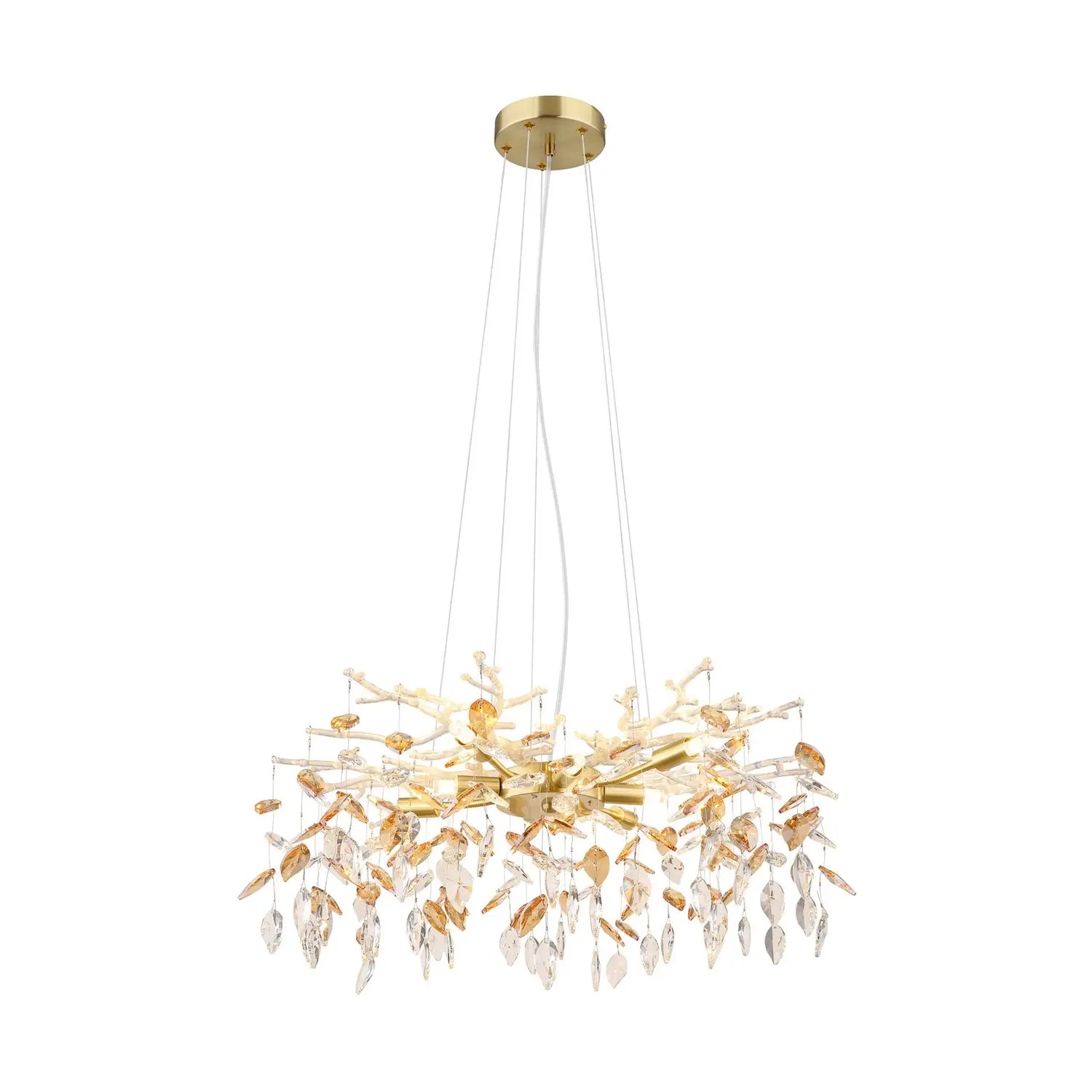 B-Ware Globo Kronleuchter Hängeleuchte Danna Goldfarben Amberfarben Klar ø 61 Cm - 9007371454808