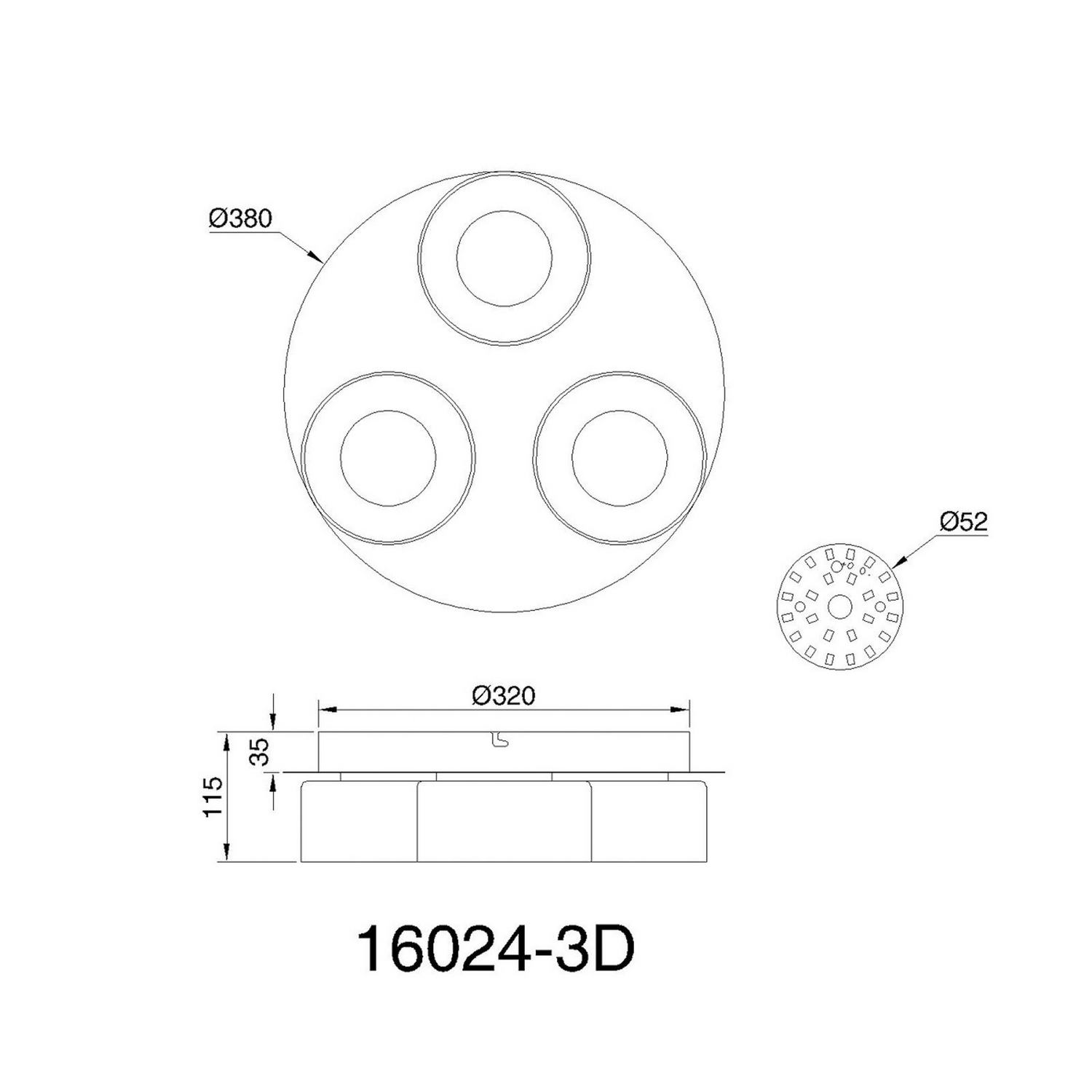 Globo Led Deckenlampe Leuchte Lampe Rauchgrau Glas ø38cm 3flg Hauptbeleuchtung B-Ware - 9007371525317