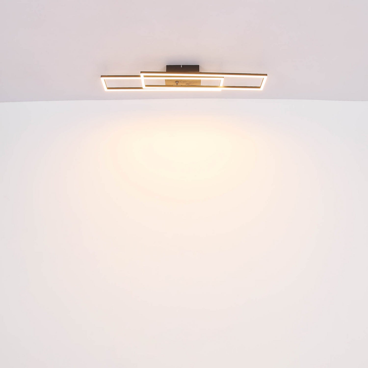 B-Ware Globo Led Deckenlampe Leuchte Dakari Led Lampe Länge 80 Cm Schwarz Holz 2 Flg - 9007371458783