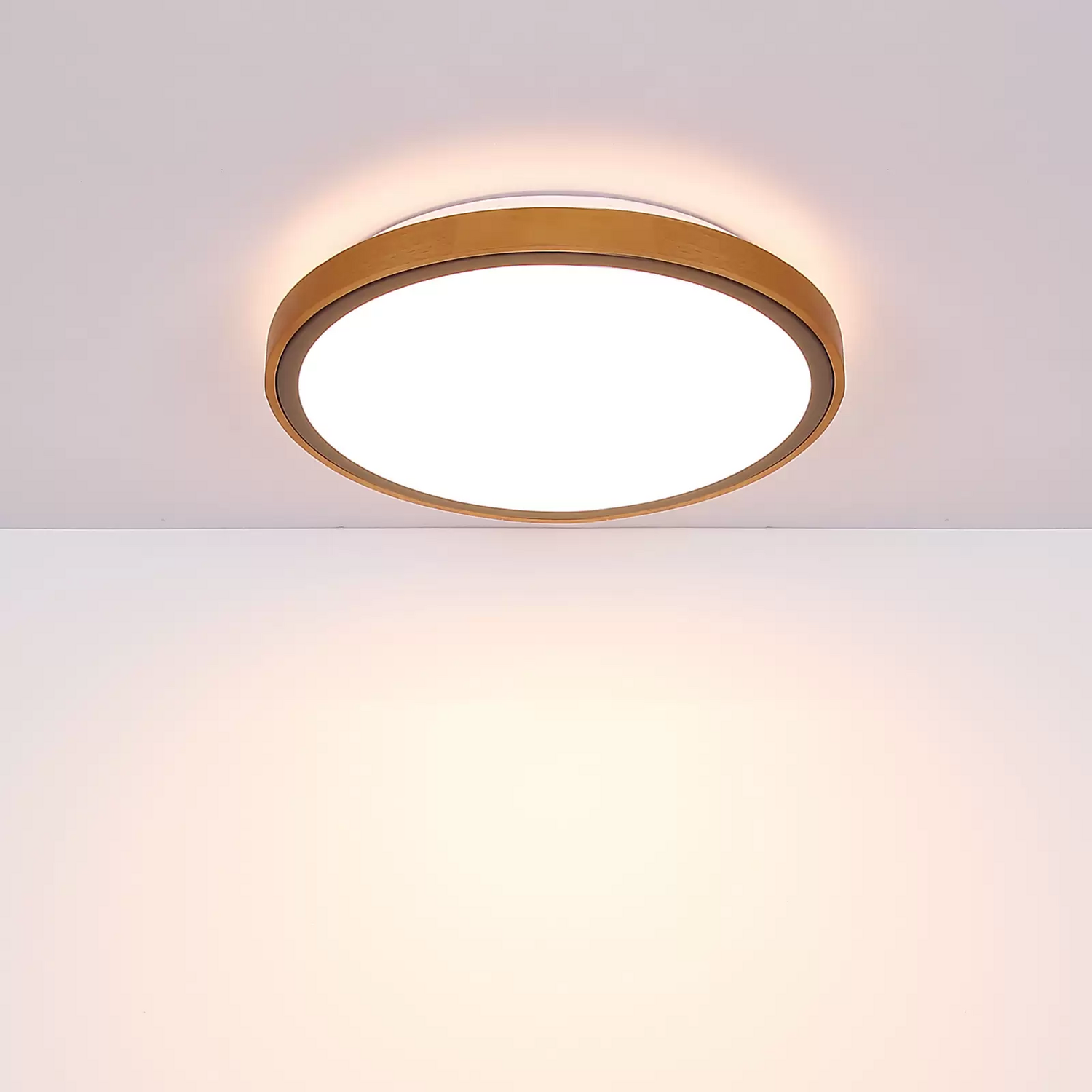 B-Ware Globo Deckenleuchte Lampe Led Bruno Holzrahmen Acryl Metall Holz Hell Weiß Schwa - 10017787