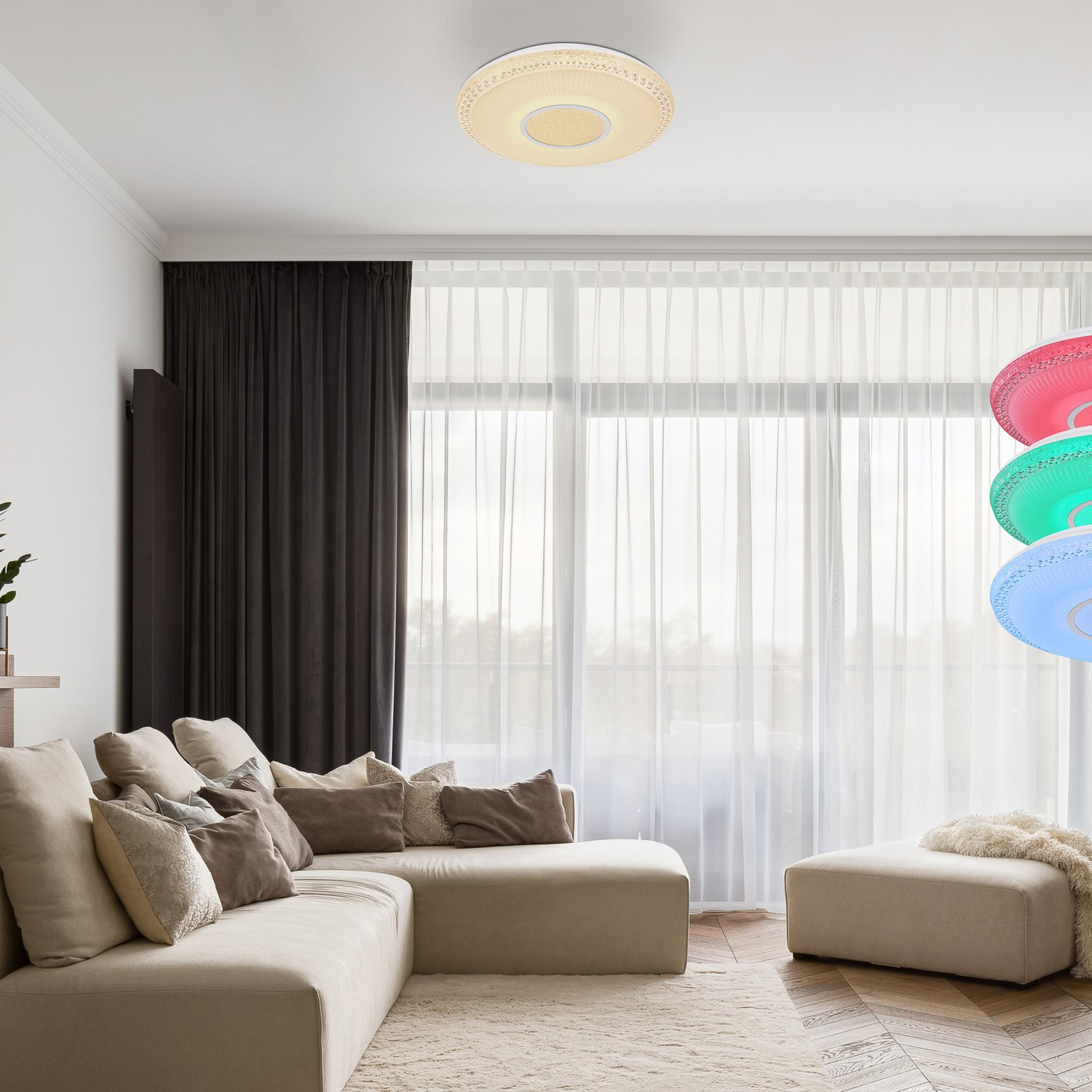 B-Ware Globo Led Deckenleuchte Klemens Deckenlampe Rgbw Dimmbar Rund Wohnraumleuchte - 9007371387700