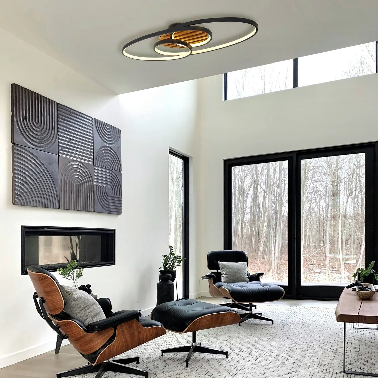 B-Ware Globo Deckenleuchte Lampe Led Tisha I Schwarz Holz 85 Cm Warmweiß 40 W Leuchte - 9007371572281