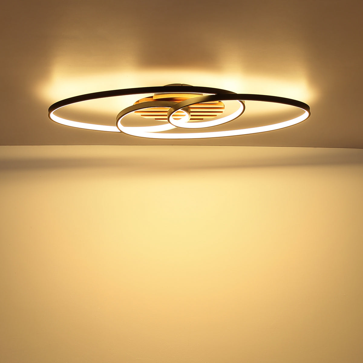 Globo Deckenleuchte Lampe LED Tisha I Schwarz Holz 85 cm Warmweiß 40 W Leuchte - 9007371572281