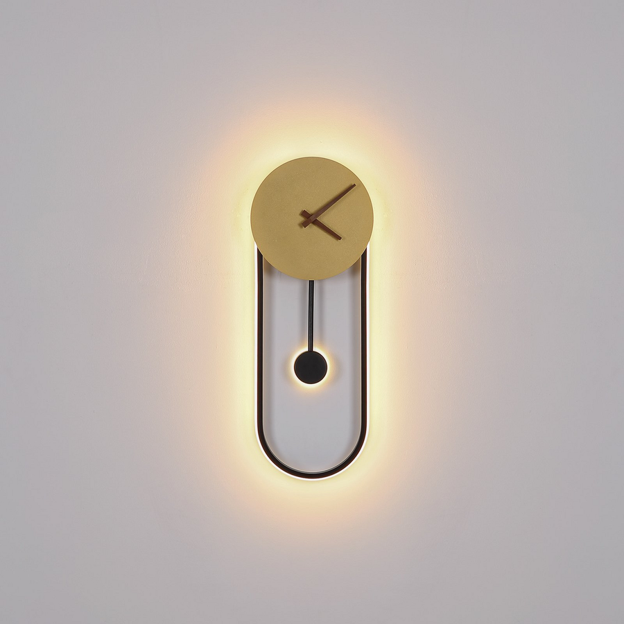Globo Led Wandlampe Leuchte Uhr Sussy Schwarz Gold Lampe Spot B-Ware - 9007371454686