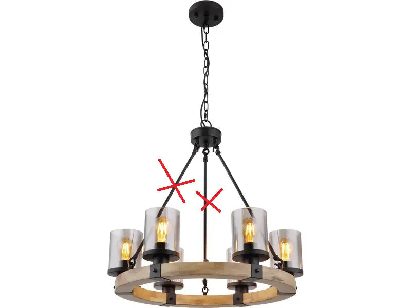 B-Ware Globo Pendelleuchte Hängeleuchte 6 Flammig Schwarz Rauch E27 Led Siehe Text/Foto - 9007371434725