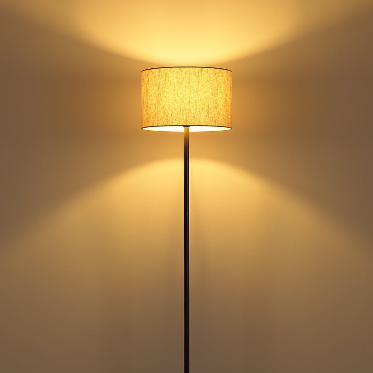 Globo Stehleuchte Standlampe Thea Leuchte creme/schwarz Leinen Metall H160cm - 9007371570034