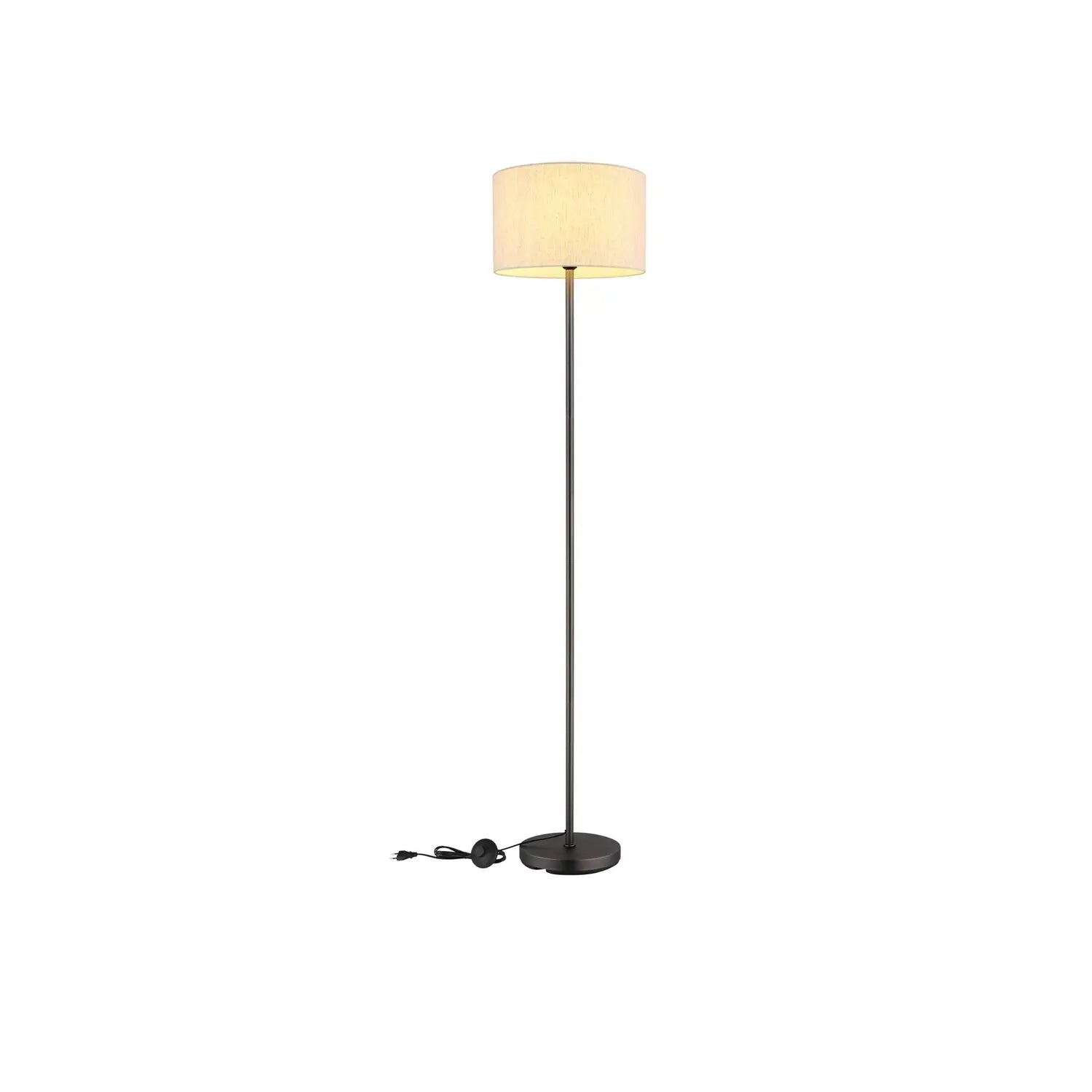 B-Ware Globo Stehleuchte Standlampe Thea Leuchte Creme/Schwarz Leinen Metall H160cm - 9007371570034