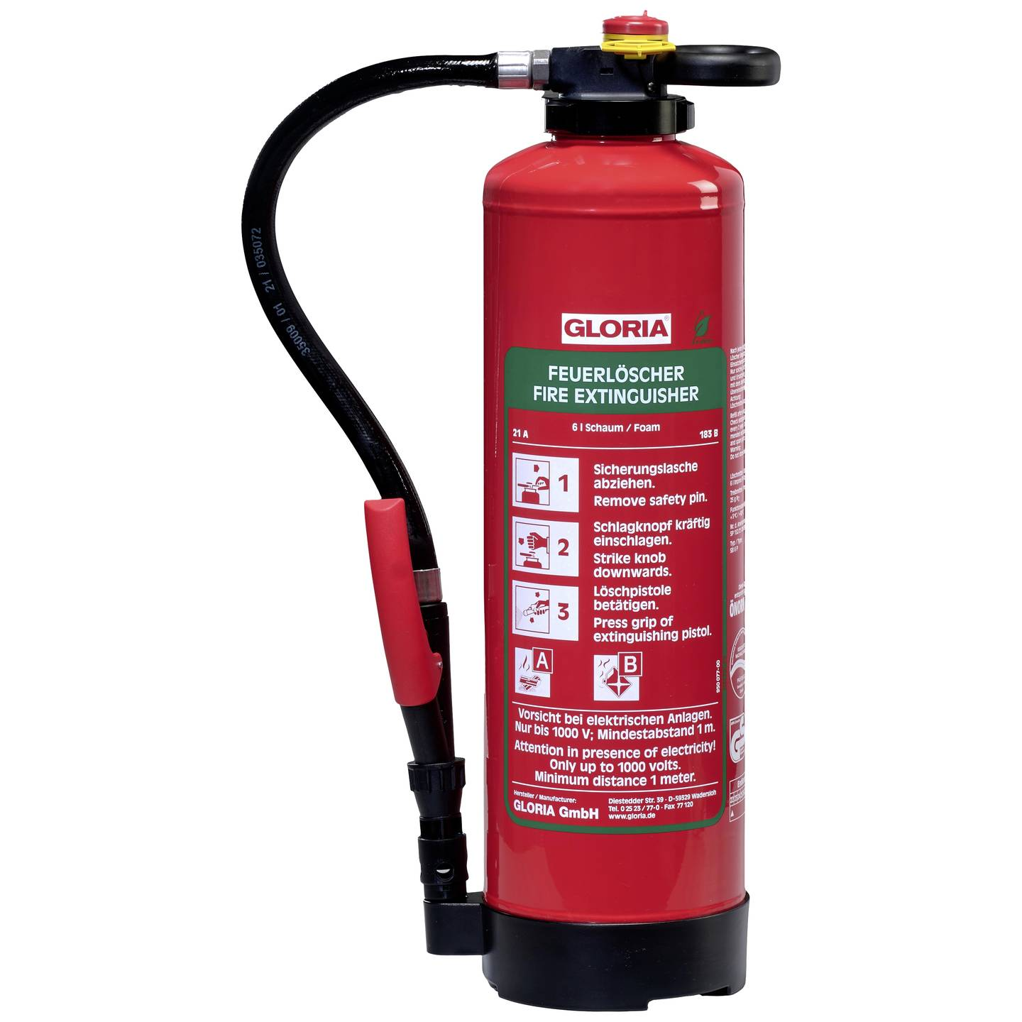 B-Ware Gloria Feuerlöscher Schaumlöscher Brandschutz Zubehör Sb 6 Pro Fluorfrei Rot - 4006325991722