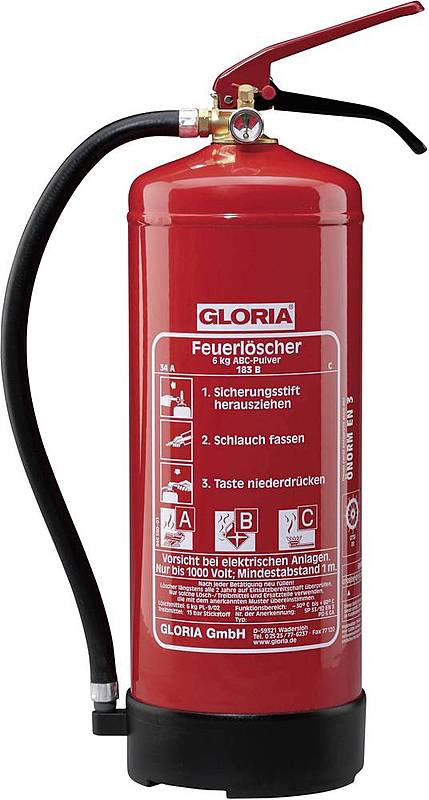 Gloria Pulverfeuerlöscher Dauerdrucklöscher Feuerlöscher Pulverlöscher Schutz B-Ware - 4006325660802