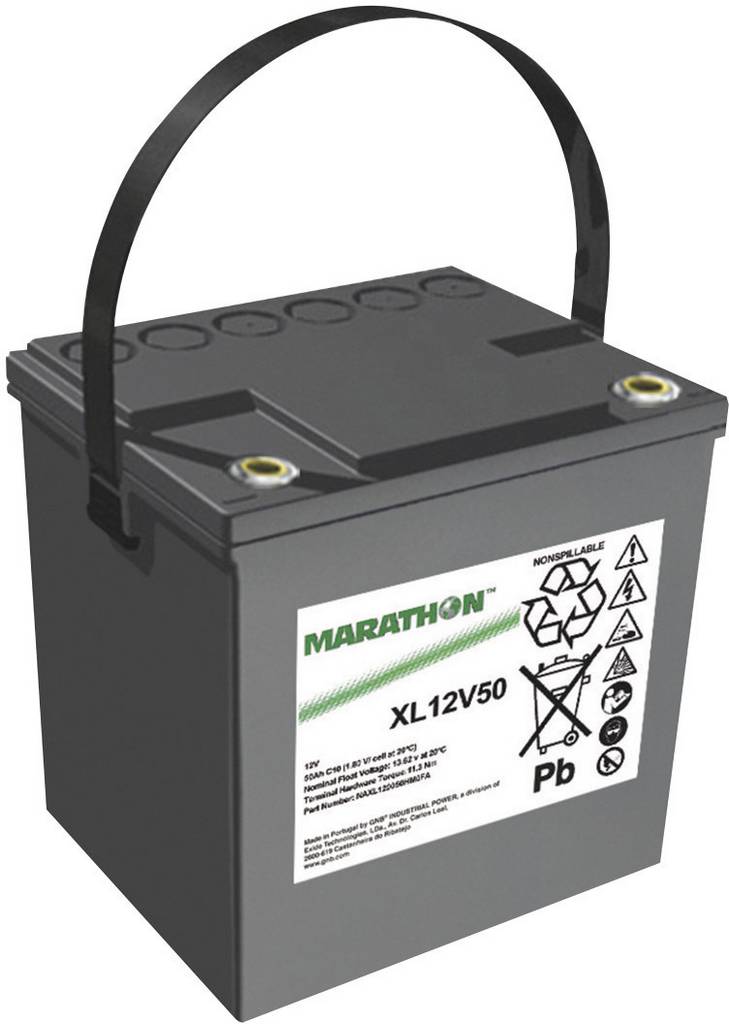 GNB Marathon Blei Vlies Akku XL12V50 Bleiakku Wartungsfrei 220x219x172 mm M6 12V - 2050001755018