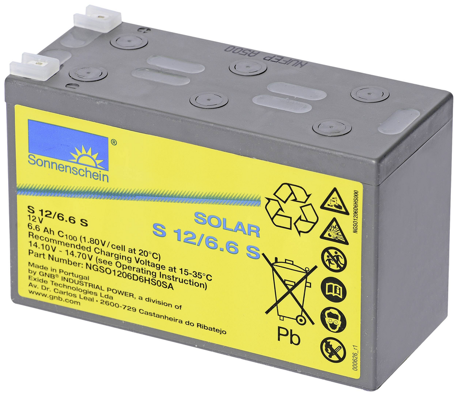 Gnb Sonnenschein Solarakku Batterie Solar S12/6.6 S Wartungsfrei Siehe Text/Foto B-Ware - 4064161219172