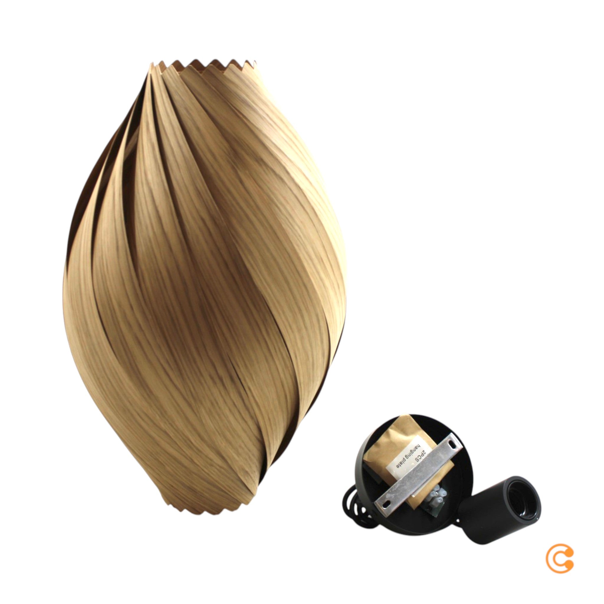 Gofurnit Pendellampe Hängelampe Ardere Eiche Lampenschirm Leuchte 50 cm - 4260763610311