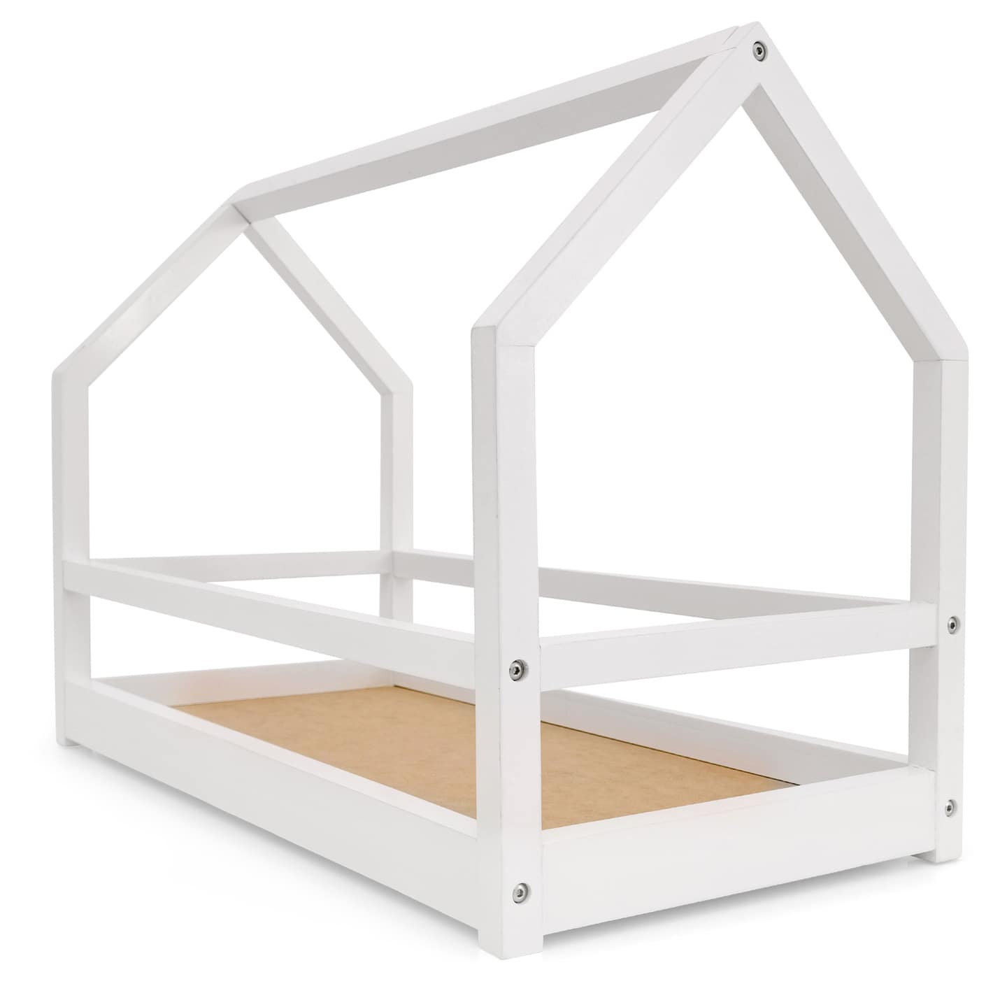 B-Ware Goki Puppenbett Kinderbett Giebeldach Weiß Holz Puppenmöbel Zubehör Dach936 - 4013594515207