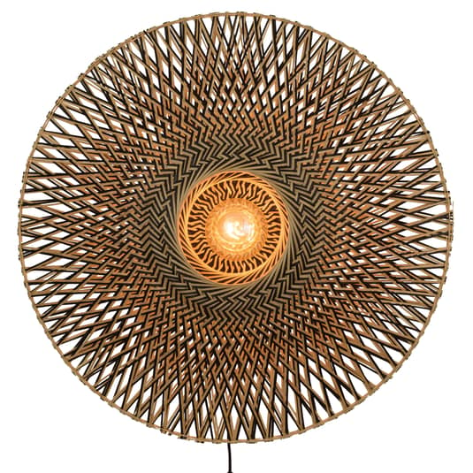 B-Ware Good & Mojo Bali Wandleuchte Wandleuchte Wandlicht Bilderlampe Aus Bambus ø 87 C - 8716248085731