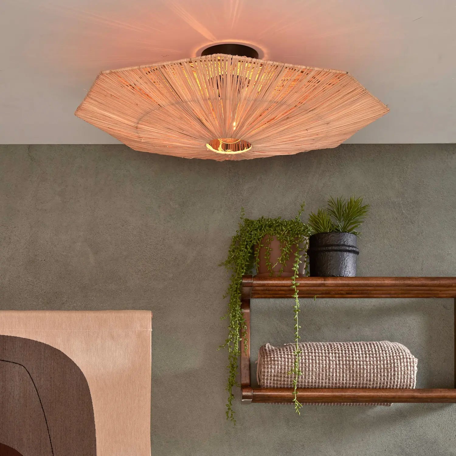 B-Ware Good & Mojo Deckenleuchte Lampe Panama Raffia Natur ø 65 Cm Seil Innenbereich - 8716248095570