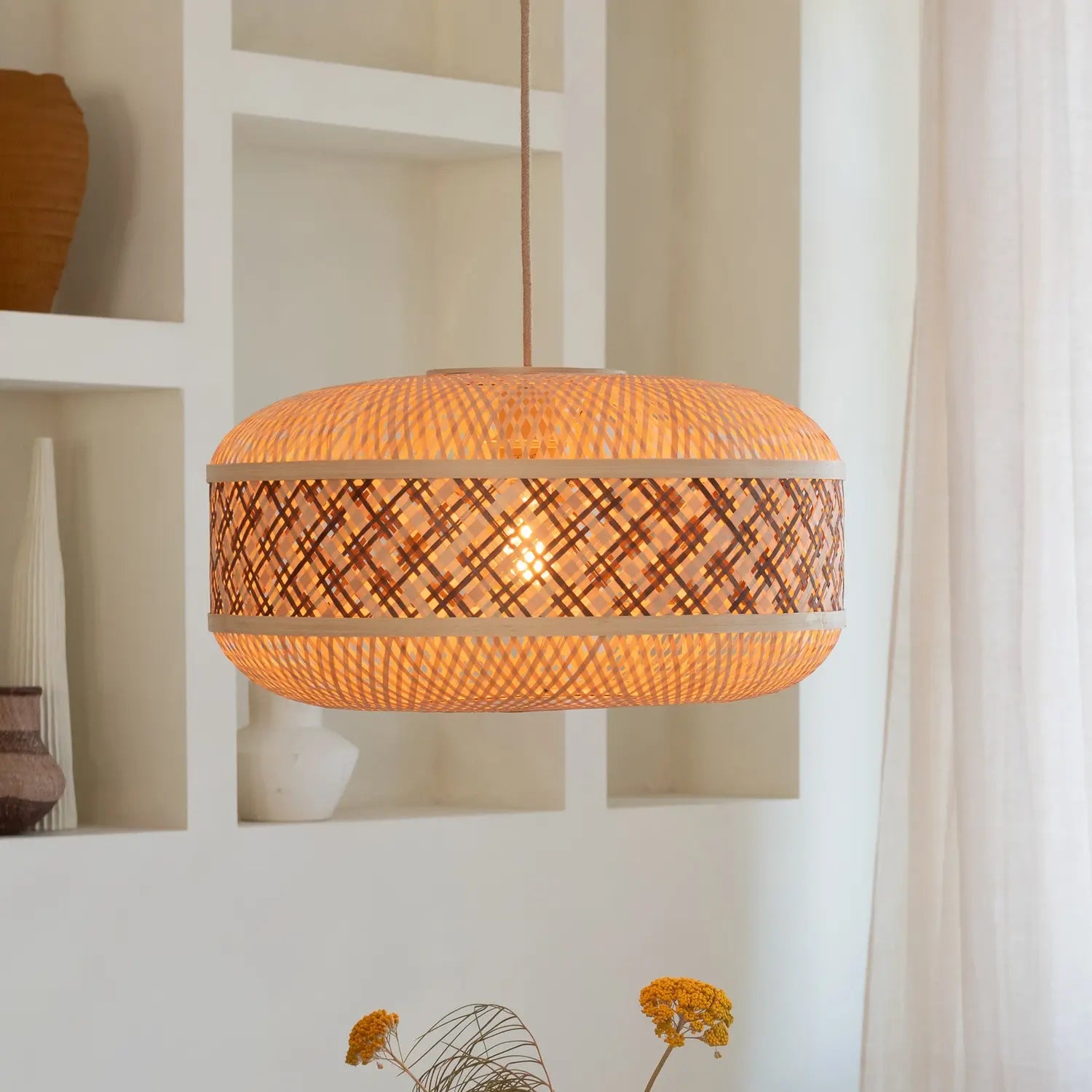B-Ware Good Mojo Hängeleuchte Pendelleuchte Bambus Braun Langkawi E27 Led ø 50 Cm Lampe - 8716248096621
