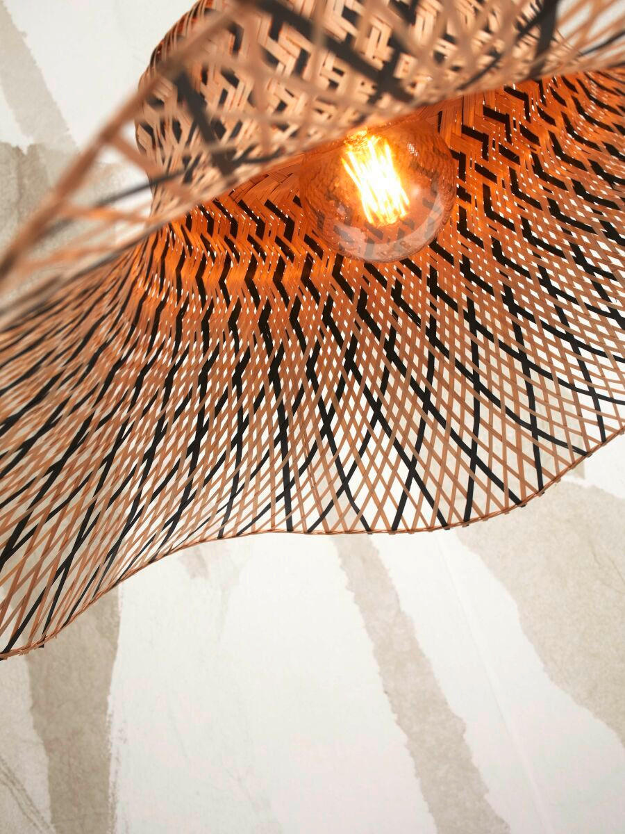 B-Ware Good & Mojo Hängelampe Pendelleuchte Lampe Ibiza ø 65 Cm Schwarz Natur - 8716248090339