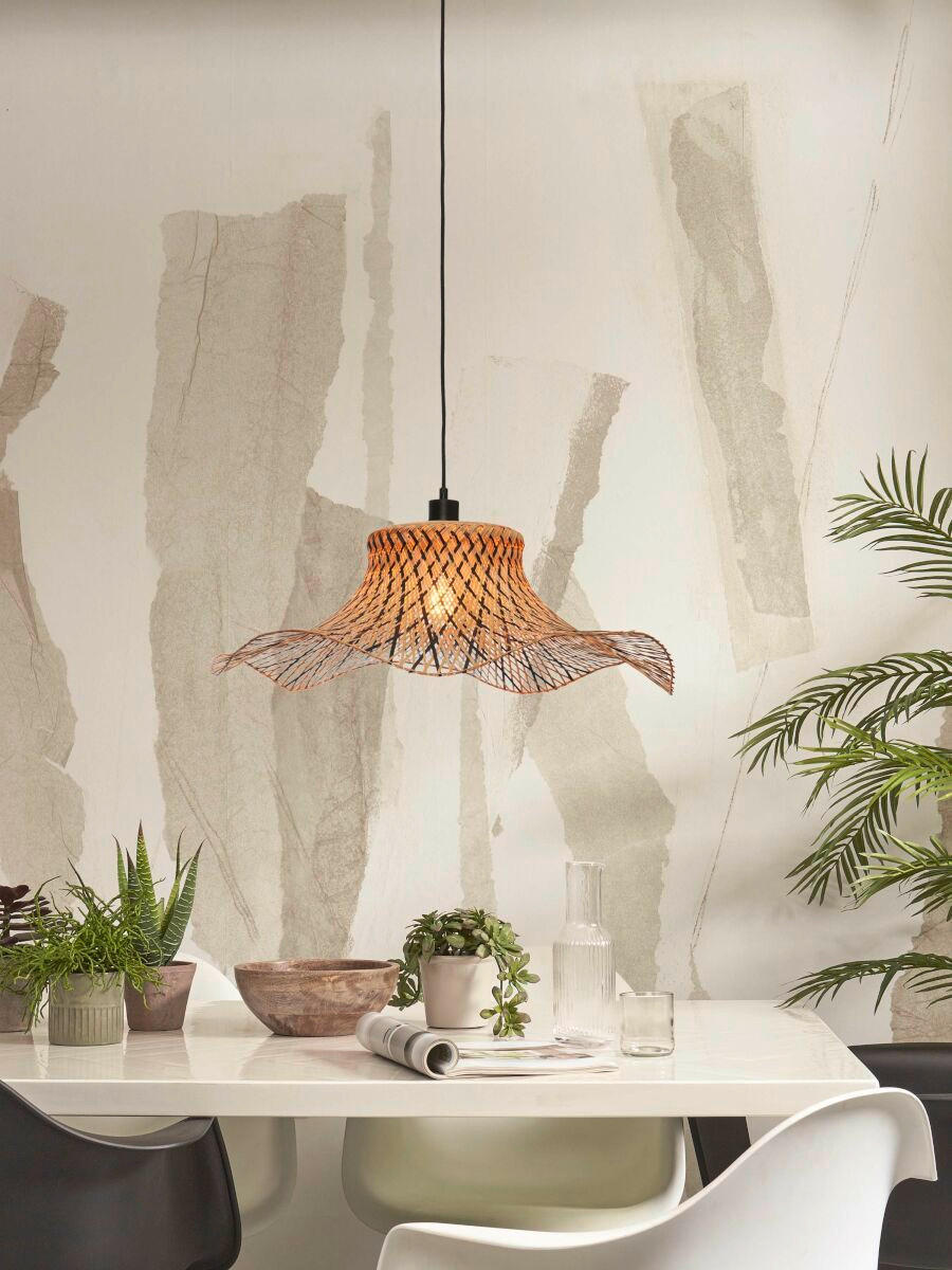 B-Ware Good & Mojo Hängelampe Pendelleuchte Lampe Ibiza ø 65 Cm Schwarz Natur - 8716248090339