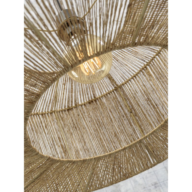 B-Ware Good&Mojo Hängeleuchte Pendelleuchte Iguazu Natur Schwarz Schirm ø60x25  - 8716248085878