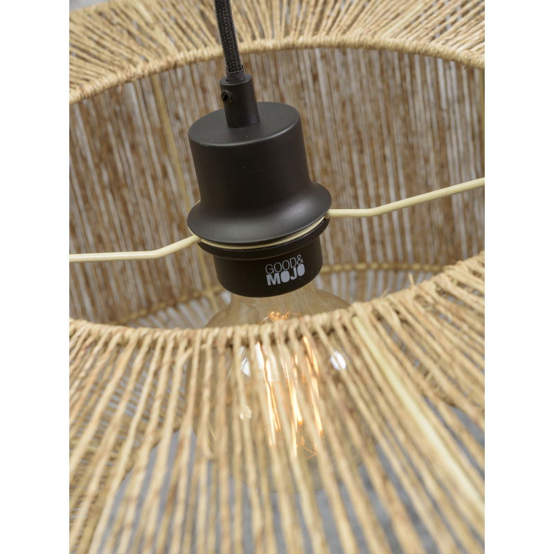 B-Ware Good&Mojo Hängeleuchte Pendelleuchte Iguazu Natur Schwarz Schirm ø60x25  - 8716248085878