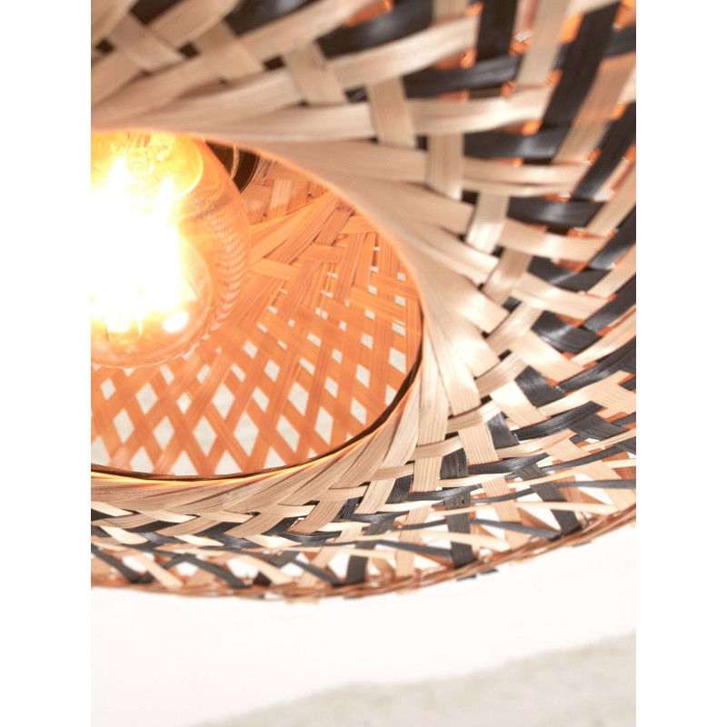 Good & Mojo Kalimantan Decke Hängeleuchte Lampe ø 30cm Schwarz Natur Esszimmer B-Ware