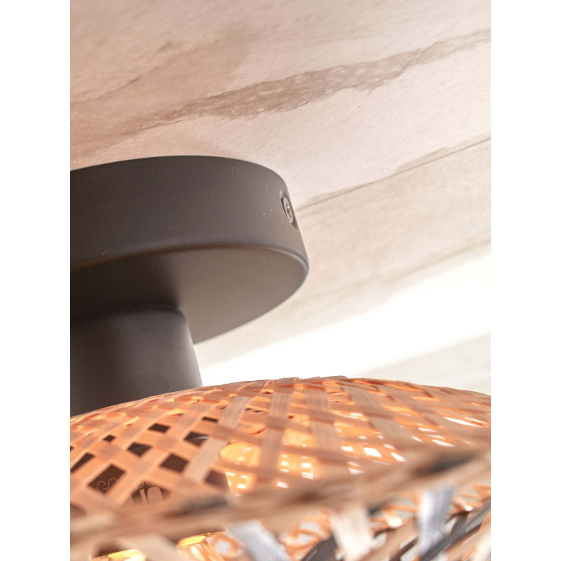 Good & Mojo Kalimantan Decke Hängeleuchte Lampe ø 30cm Schwarz Natur Esszimmer B-Ware