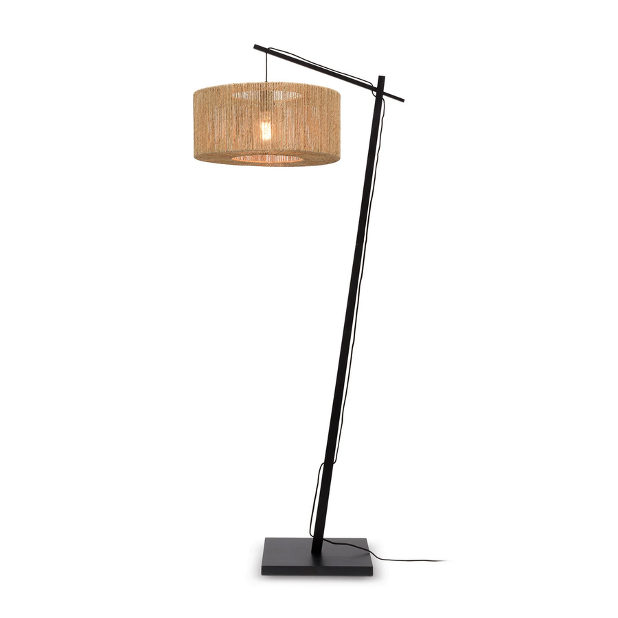 Good & Mojo Stehlampe Lampe Iguazu Natur Schwarz ø50cm Zylinder B-Ware - 8716248084130