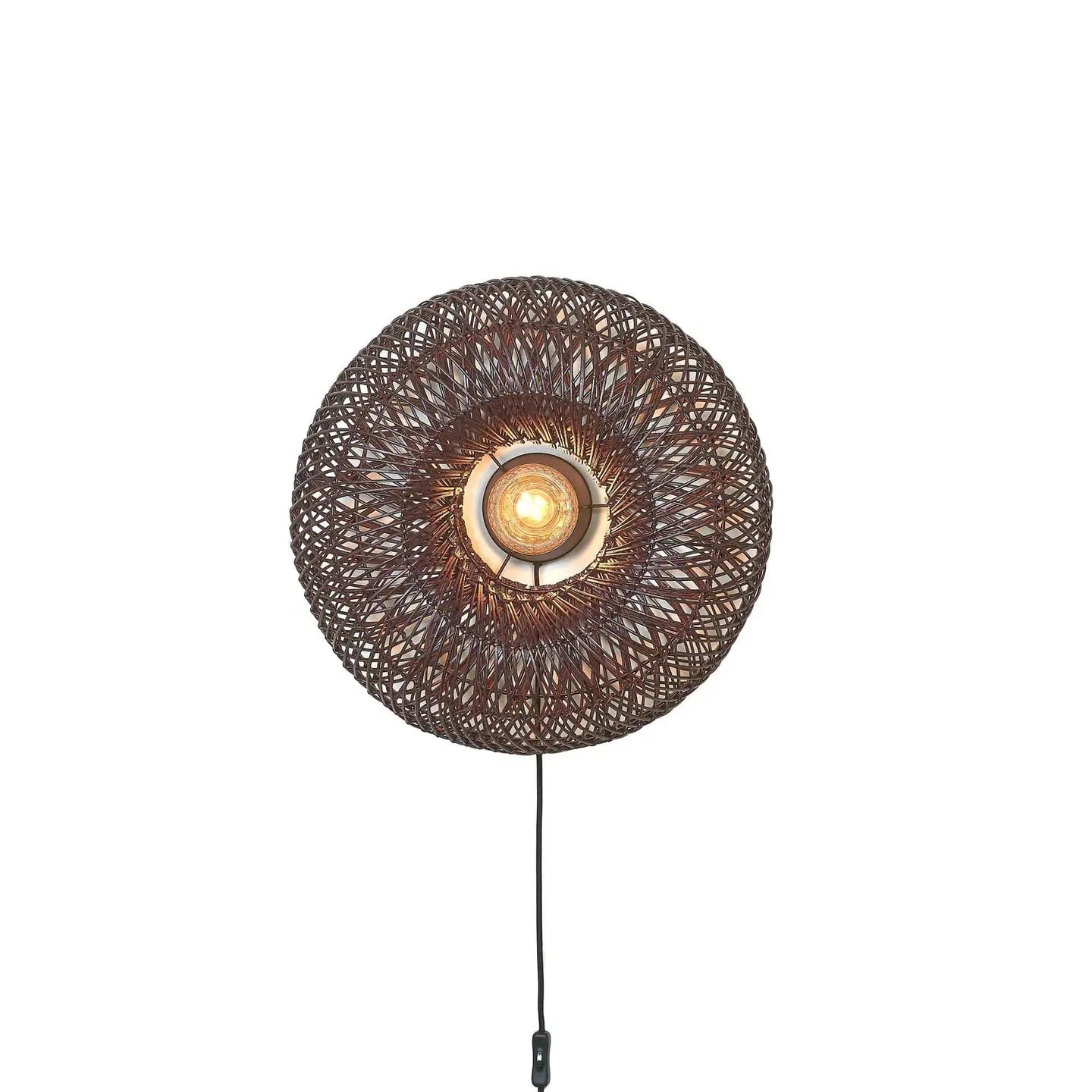 B-Ware Good Mojo Wandlampe Wandleuchte Arizona Dunkelrot Bambus Stecker Schalter Led - 8716248097161