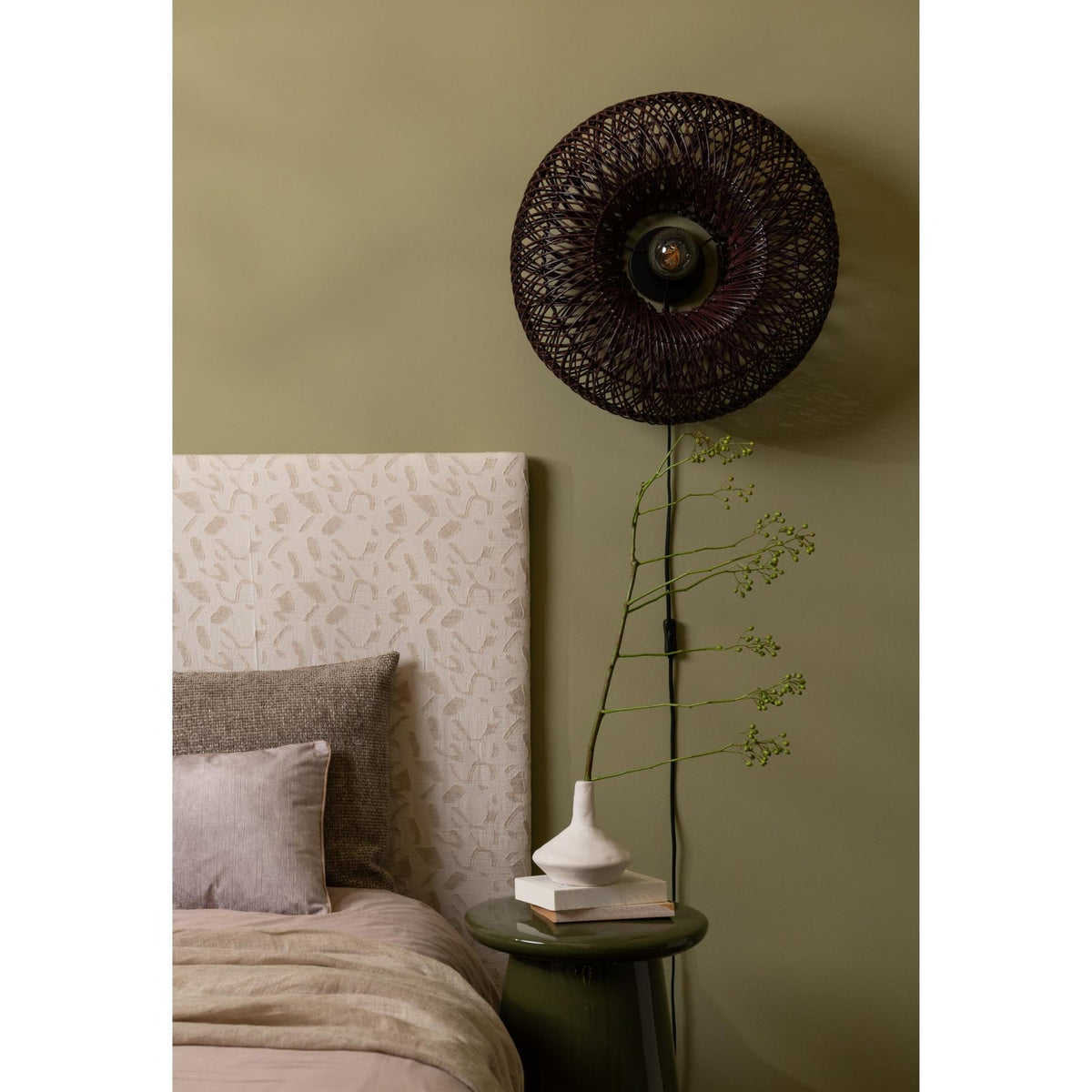 Good Mojo Wandlampe Wandleuchte Arizona dunkelrot Bambus Stecker Schalter LED - 8716248097161