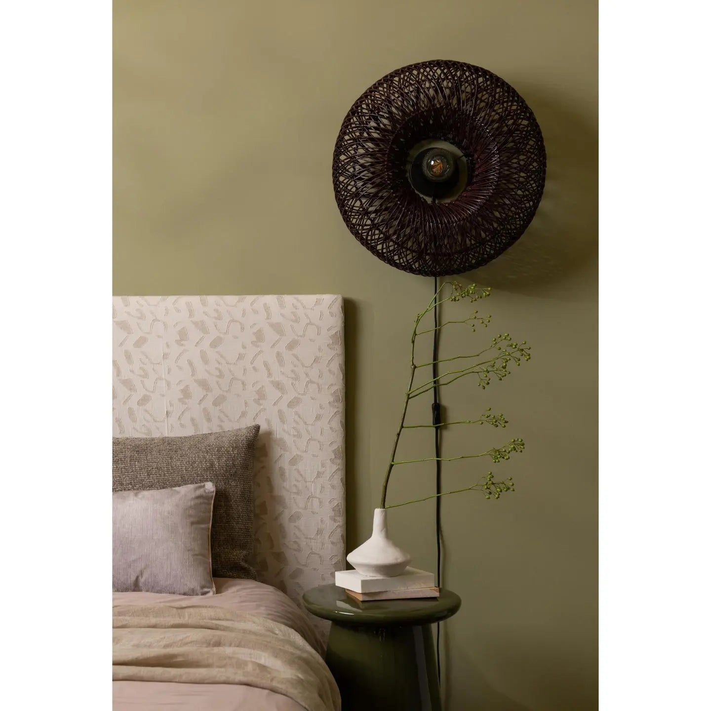 B-Ware Good Mojo Wandlampe Wandleuchte Arizona Dunkelrot Bambus Stecker Schalter Led - 8716248097161