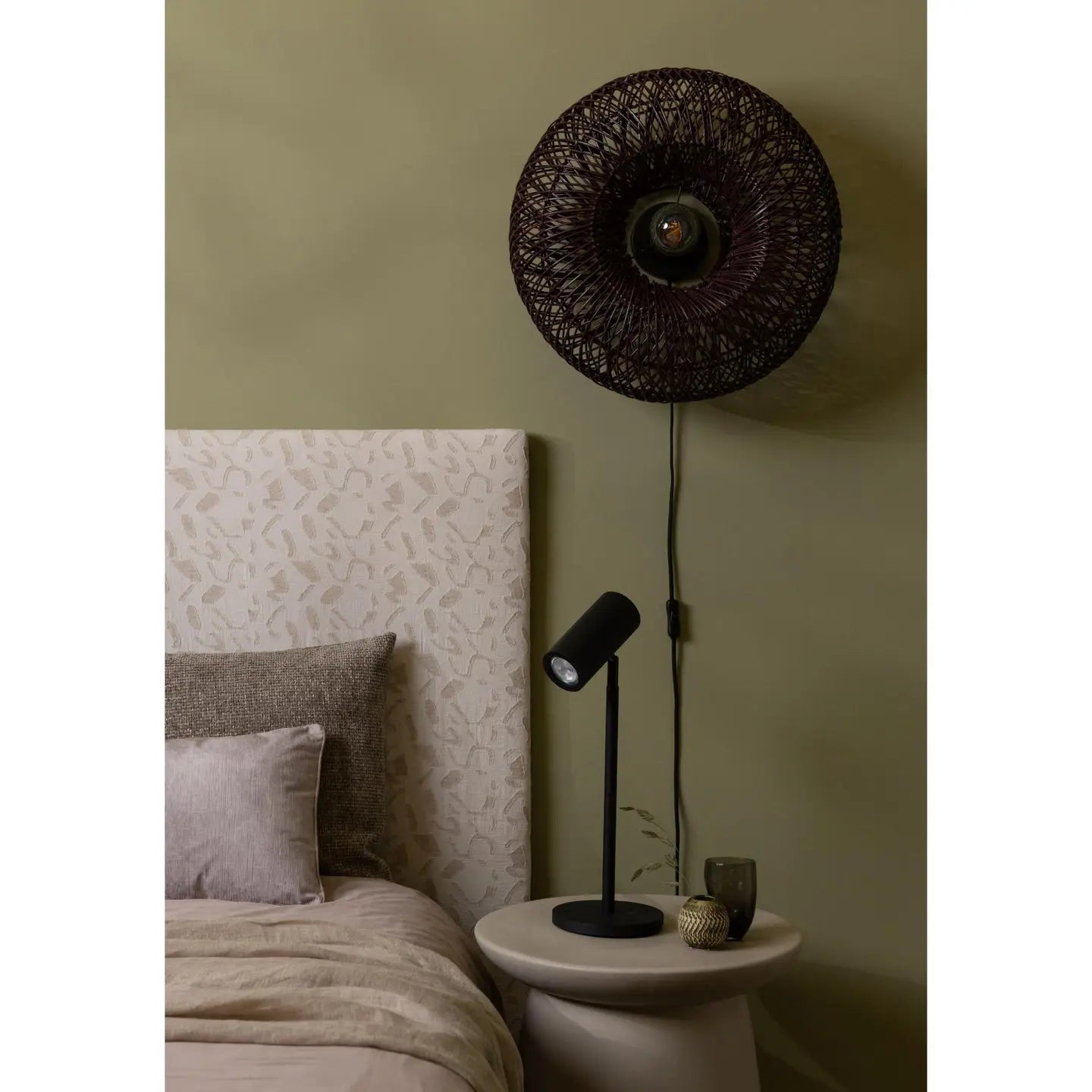 B-Ware Good Mojo Wandlampe Wandleuchte Arizona Dunkelrot Bambus Stecker Schalter Led - 8716248097161