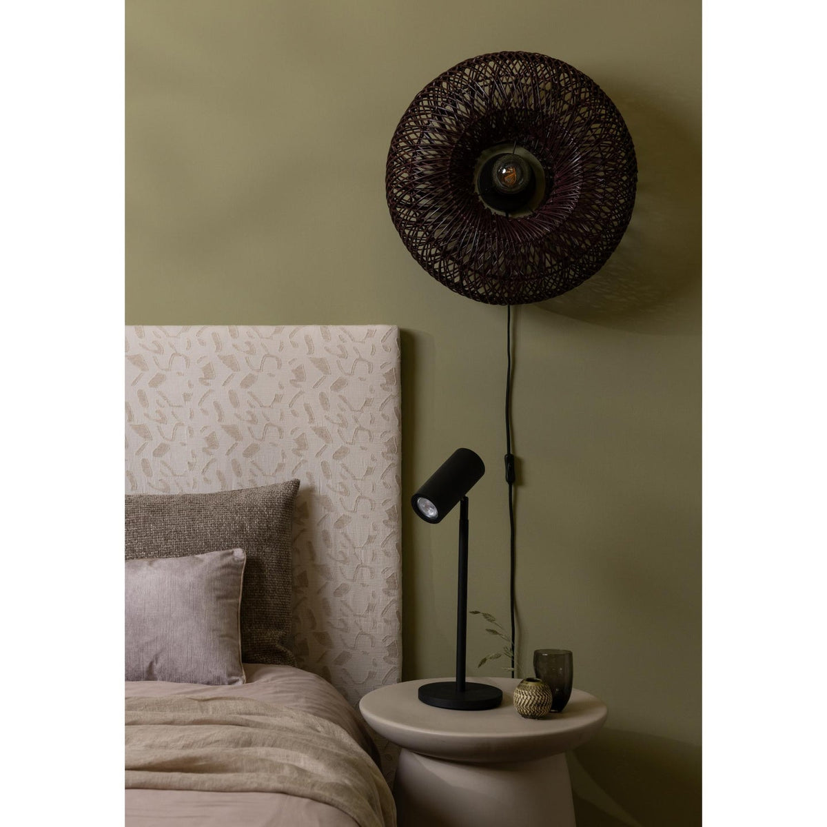 Good Mojo Wandlampe Wandleuchte Arizona dunkelrot Bambus Stecker Schalter LED - 8716248097161