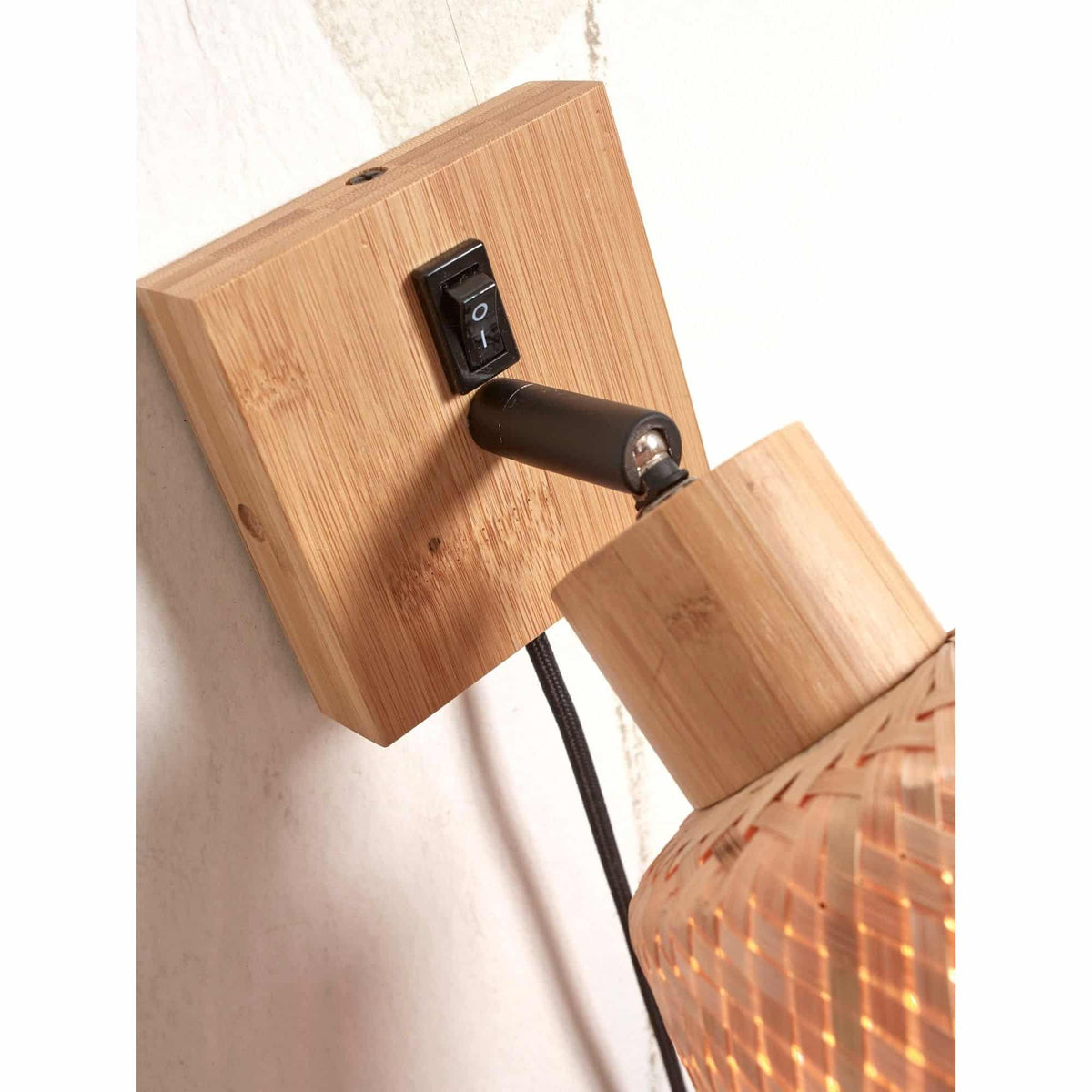 GOOD MOJO Wandleuchte Wandstrahler Java Bambus natur Stecker Beleuchtung LED - 8716248091336