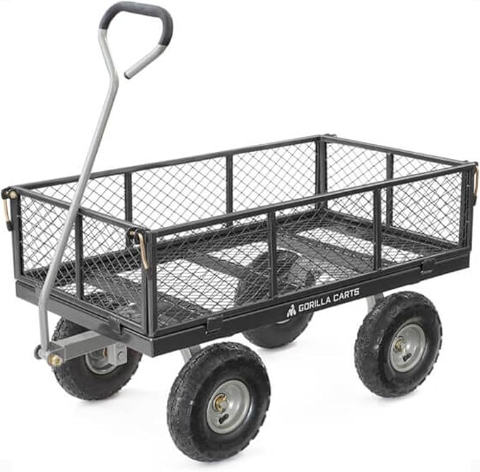 B-Ware Gorilla Carts Stahl Allzweckwagen Gartenwagen Transportwagen Bollerwagen Schwarz - 722571013851