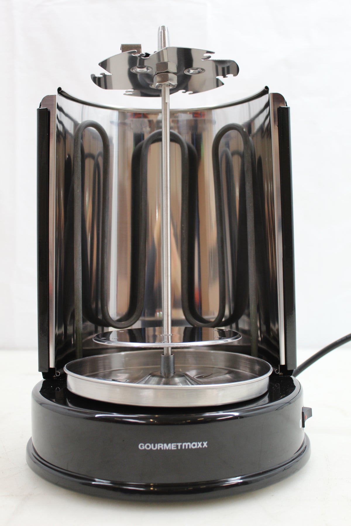 GourmetMaxx 05914 Stand Dönergrill 1400 W mit Grillspieß Schwarz Edelstahl - 4016471059146