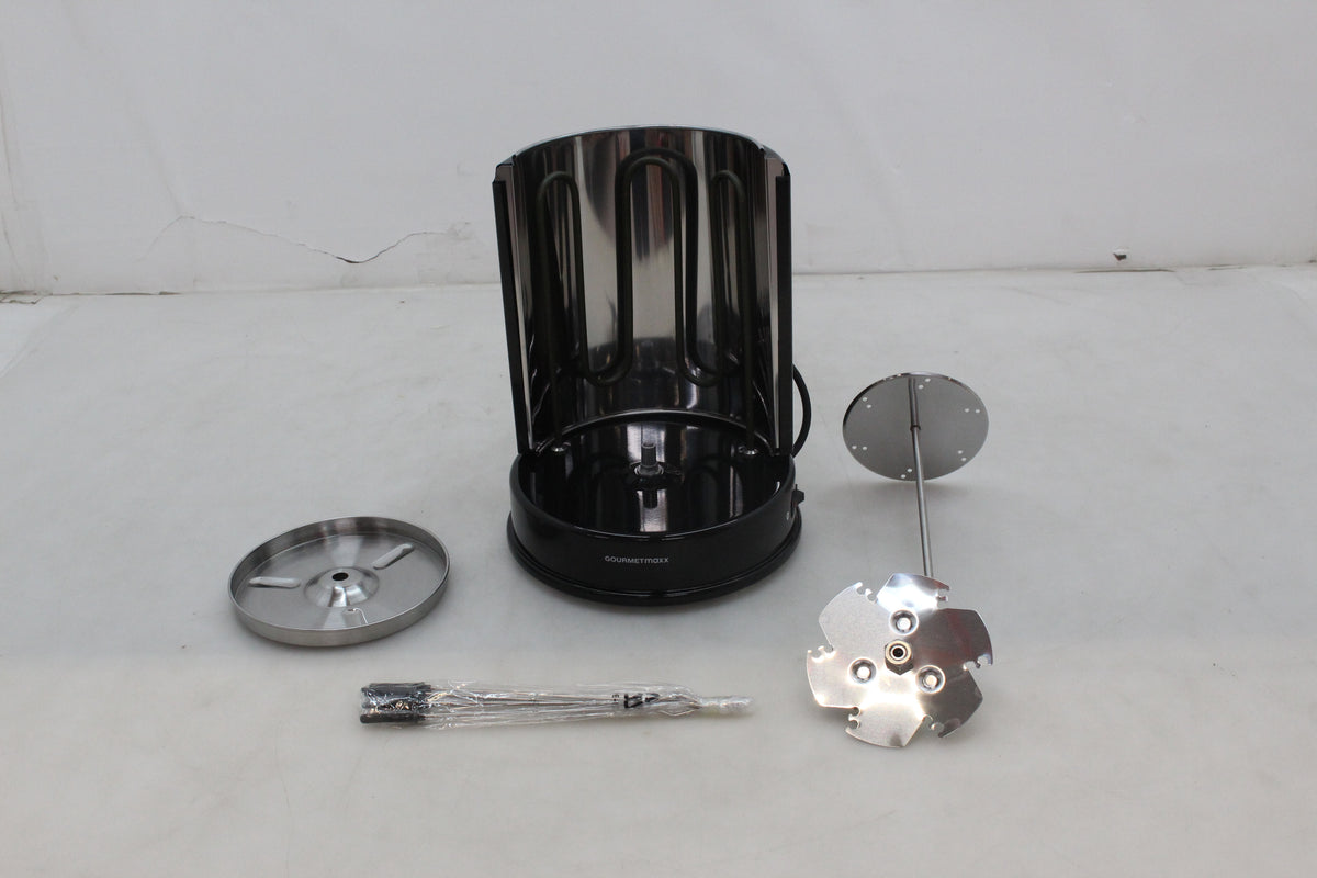 GourmetMaxx 05914 Stand Dönergrill 1400 W mit Grillspieß Schwarz Edelstahl - 4016471059146