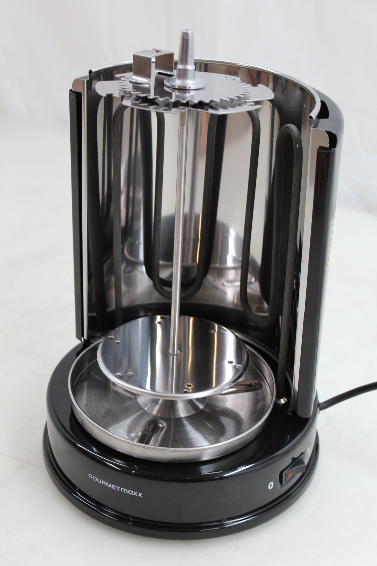 GourmetMaxx 05914 Stand Dönergrill 1400 W mit Grillspieß Schwarz Edelstahl - 4016471059146