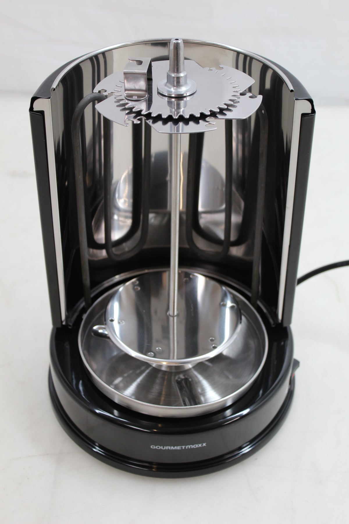 GourmetMaxx 05914 Stand Dönergrill 1400 W mit Grillspieß Schwarz Edelstahl - 4016471059146