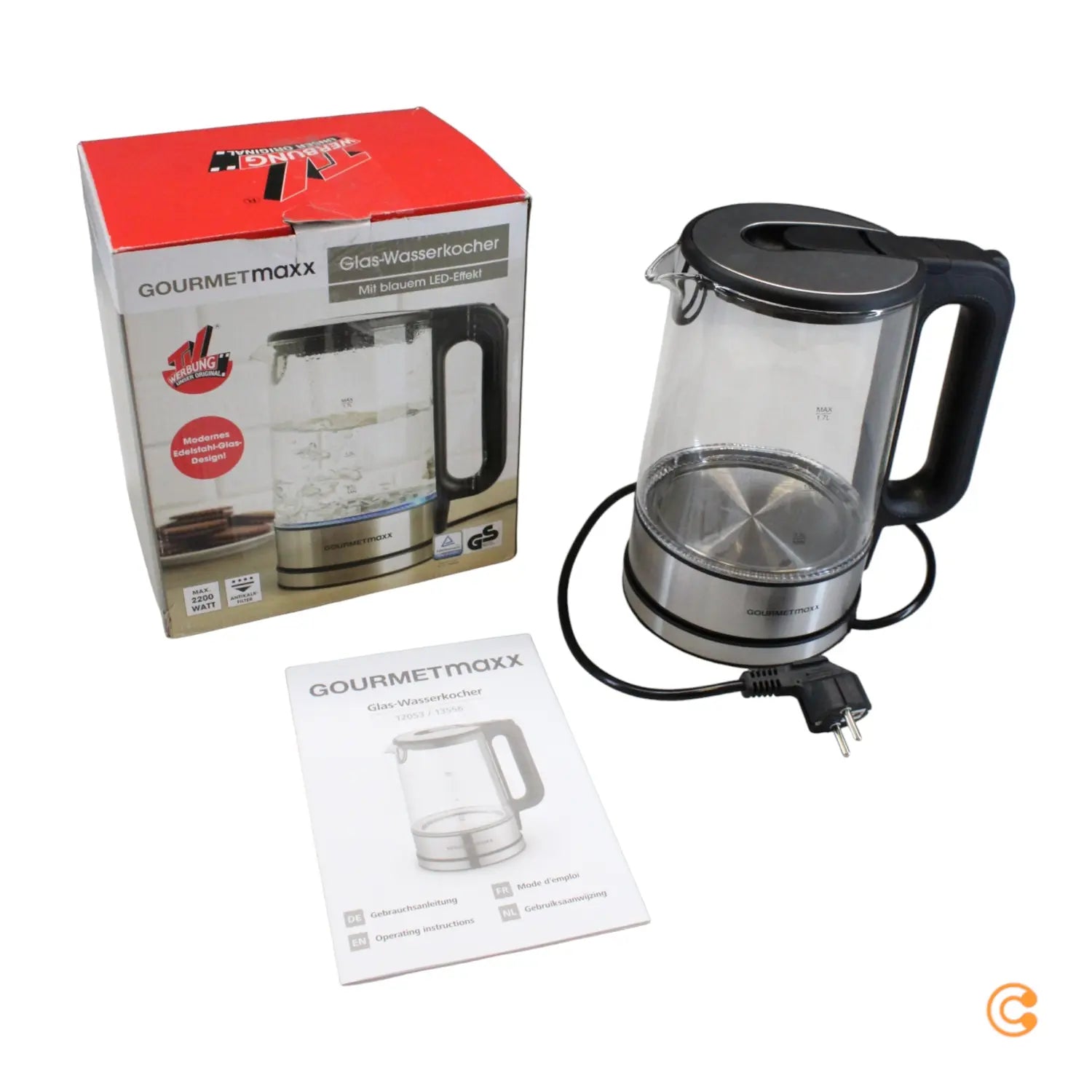 B-Ware Gourme Tmaxx Wasserkocher Teebereiter Glas Wasser Led Wasserbereiter - 4067522016618