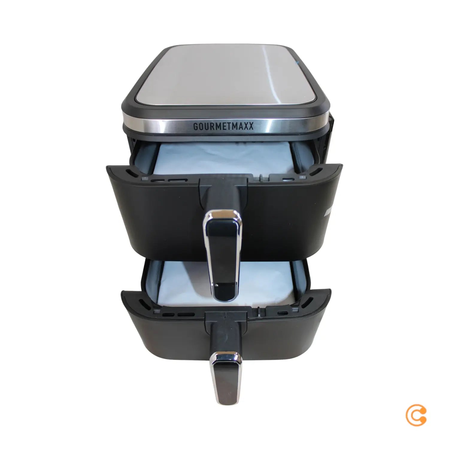 B-Ware Gourme Tmaxx Heißluftfritteuse Fritteuse Airfryer Doppelkammer Schwarz Netzkabel - 4067522076032