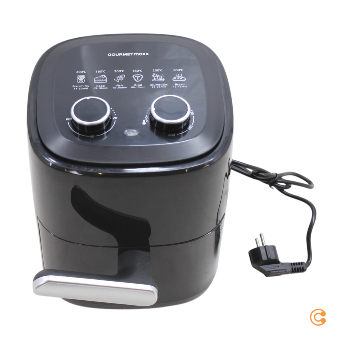 GOURMETmaxx Heißluftfritteuse Heißluftofen Fritteuse Schwarz 3,1 Liter 1350 W - 4067522084907