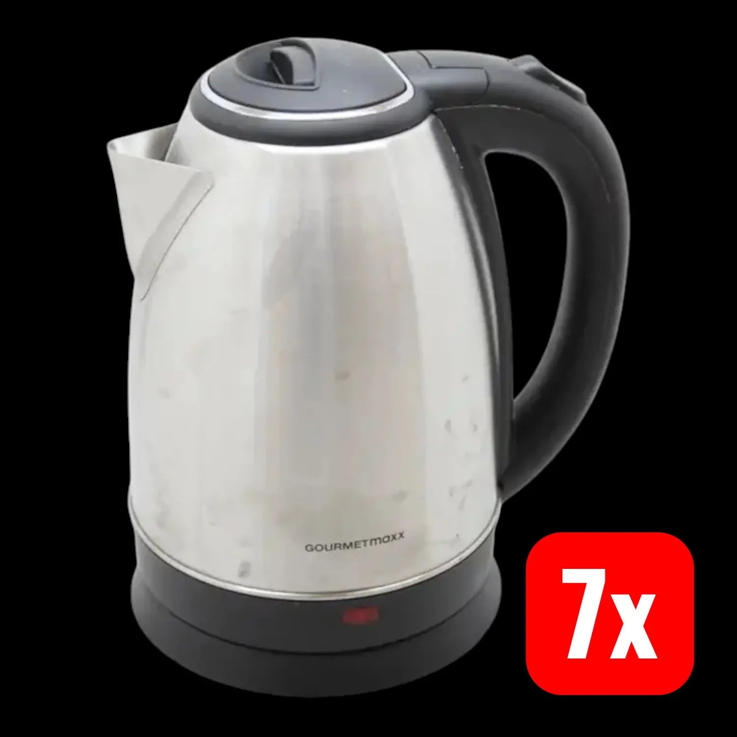 B-Ware Gourmet Maxx Wasserkocher Schnurlos Edelstahl Schwarz 1.8 L 7 Stück Sonderposten  - 4067522046653