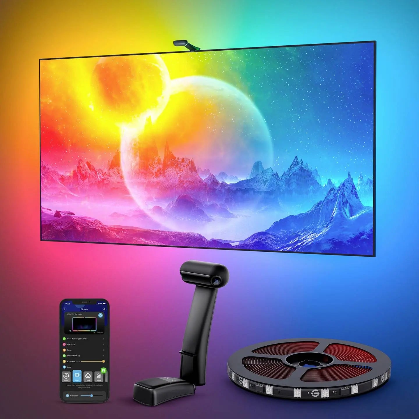 B-Ware Govee Tv Beleuchtung Hintergrundbeleuchtung Envisual Tv Backlight T2 Dual Kam123 - 6974316992684