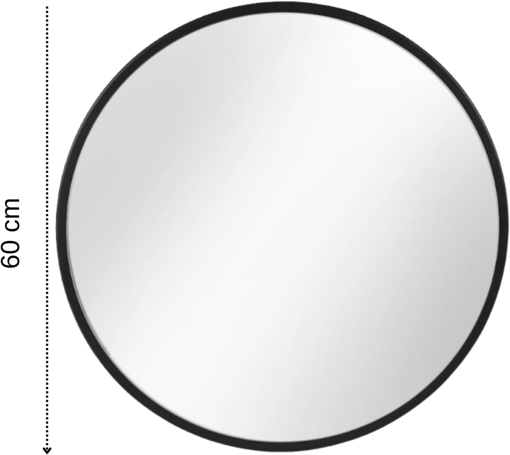 ‎Gozos Spiegel Obejo Wandspiegel Dekospiegel ⌀60cm Industrial Schwarz B-Ware