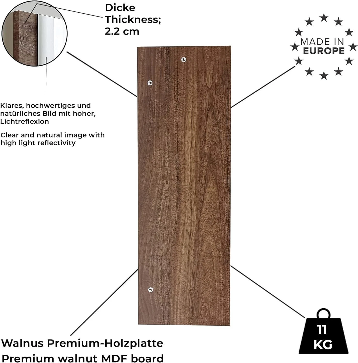 B-Ware Gozos Spiegel Wandspiegel Rechteckspiegel Industrie Walnuss 40 X 120 Cm Braun - 7158348278216