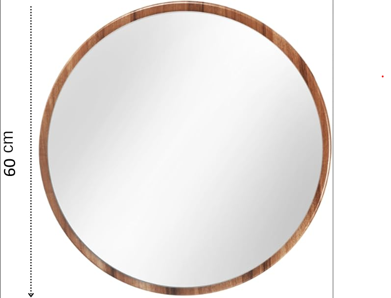 B-Ware Gozos Obejo Wandspiegel Spiegel Rund Holzspiegel Wandspiegel 60x60x3cm Braun - 7158348278148